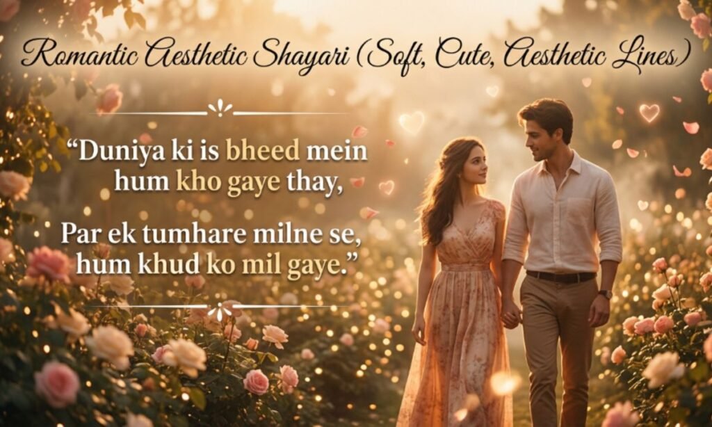 Romantic Aesthetic Shayari (Soft, Cute, Aesthetic Lines)