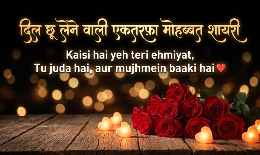 दिल छू लेने वाली एकतरफ़ा मोहब्बत शायरी