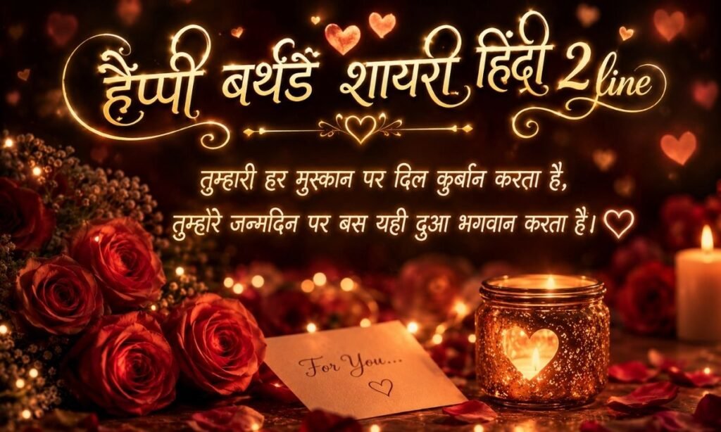 हैप्पी बर्थडे शायरी हिंदी 2 line